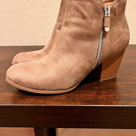Style & Co. Taupe Suede Ankle Booties - Picture 1 of 5